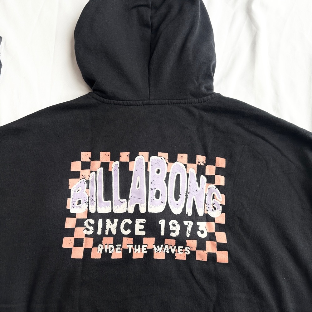 Billabong Ride the Waves Checkered Beachy Hooded Zip Up Jacket 🌊 Size Large - Picture 5 of 7